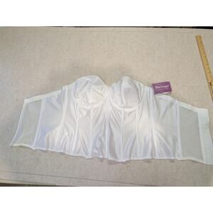 NWT Dominique White 44D Strapless Bra With Add On Straps Formal 8950